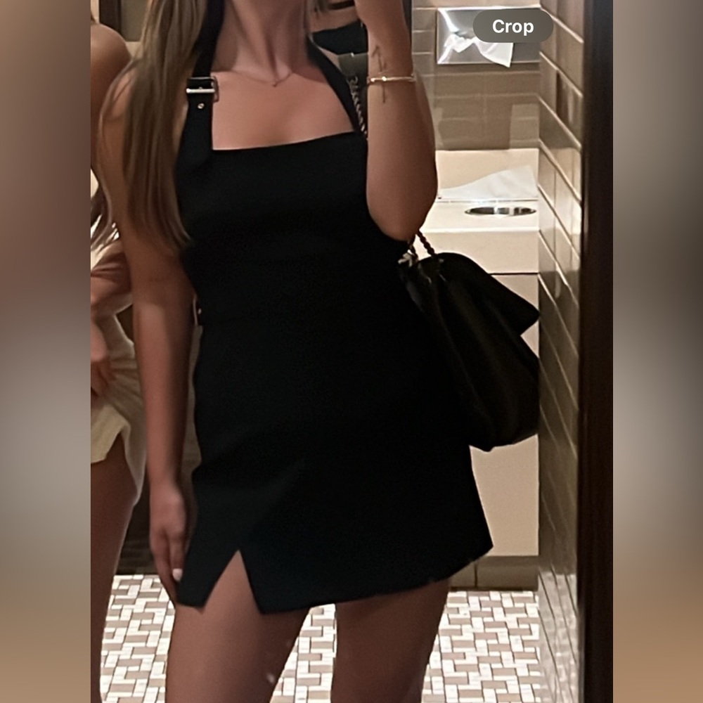 Zara Black Asymmetrical Mini Dress